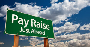 Pay Raise Green Road Sign